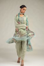 Floral Mint Dupatta - V1