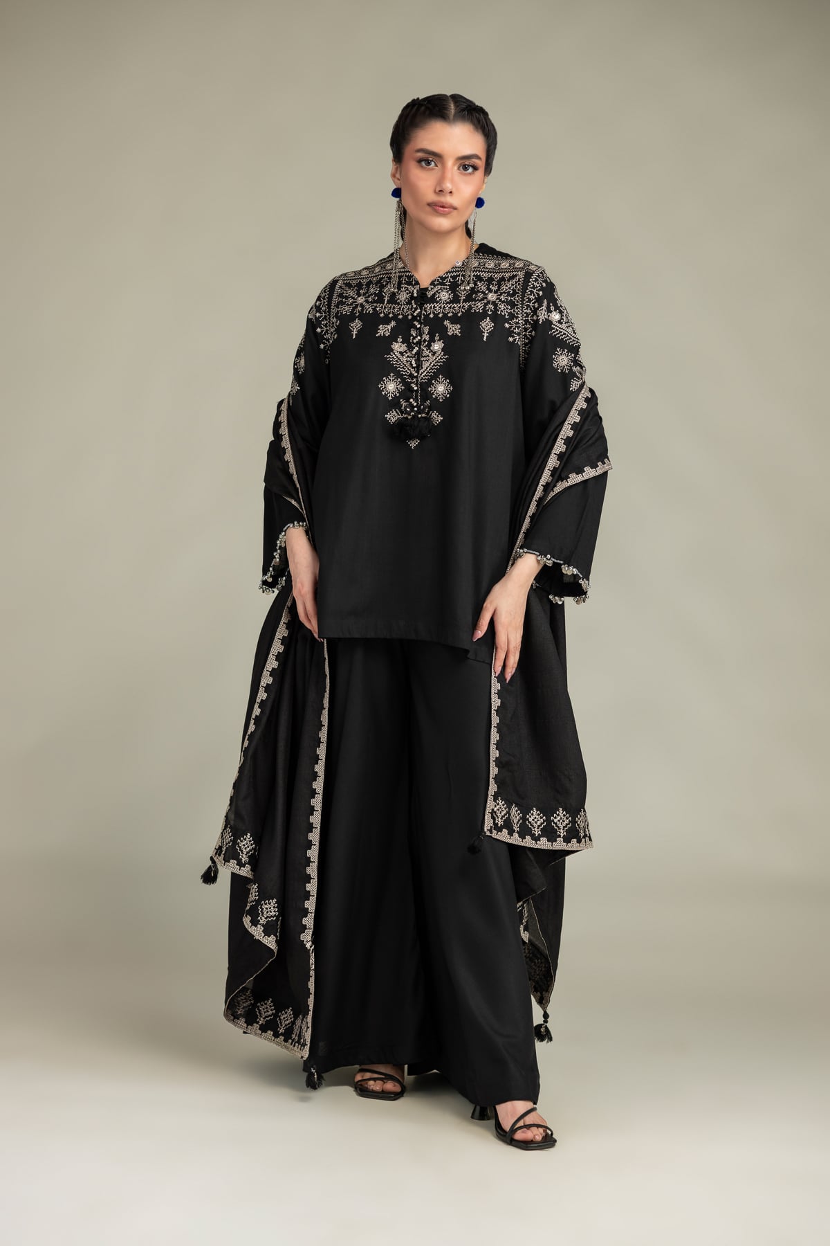 2-26-307-A-J1-VG_MULTI-1 Short Silk Kurta - V1