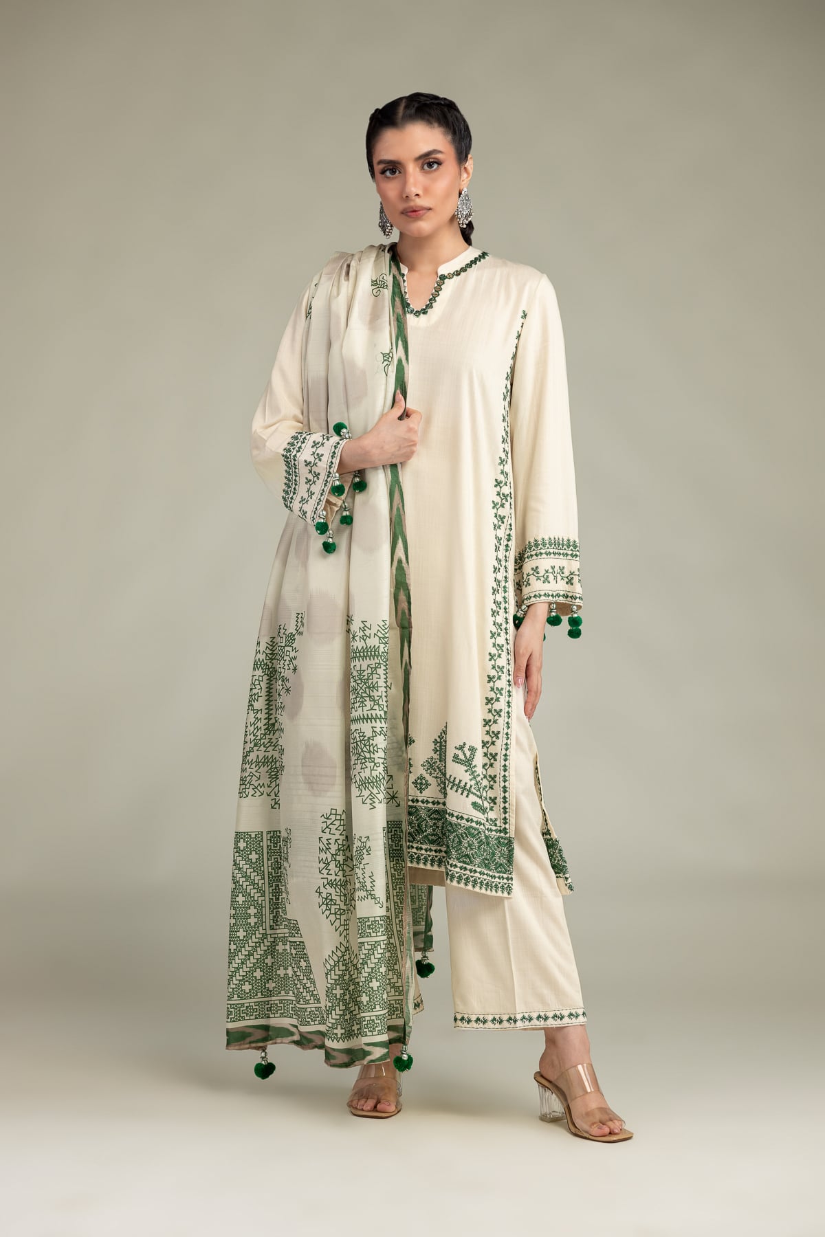 2-26-307-B-C1-VG_MULTI-1 Raw Silk Pants - V1