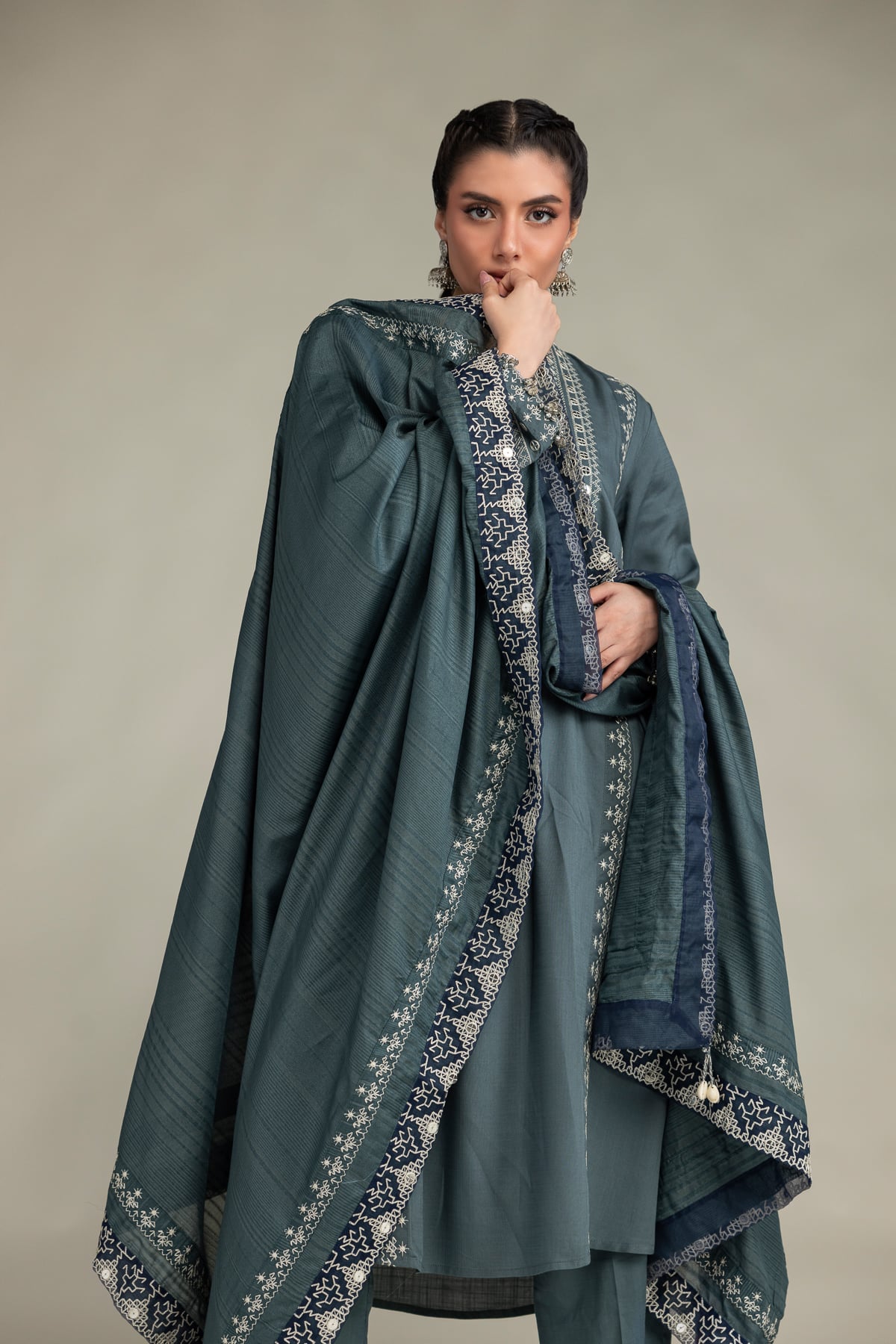 2-26-307-C-B1-VG_MULTI-1 Polyster Silk Dupatta - V1