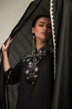Black Silk Dupatta - V2