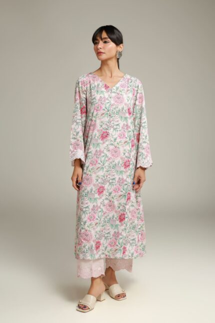Floral Embroidered Pants - View 1