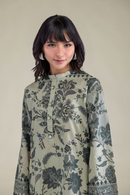 Floral Cambric Kurta - View 2