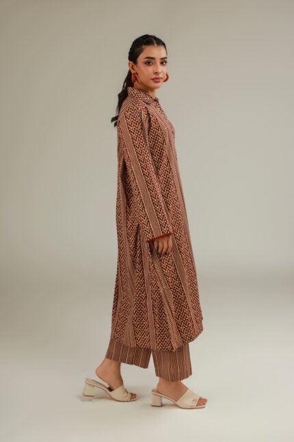 Brown Cotton Pants - View 1