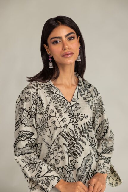 V-Neck Longline Kurta - View 2
