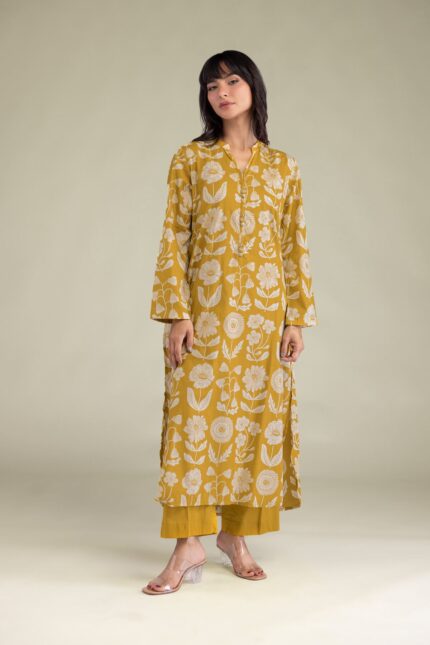 Solid Mustard Pants - View 1