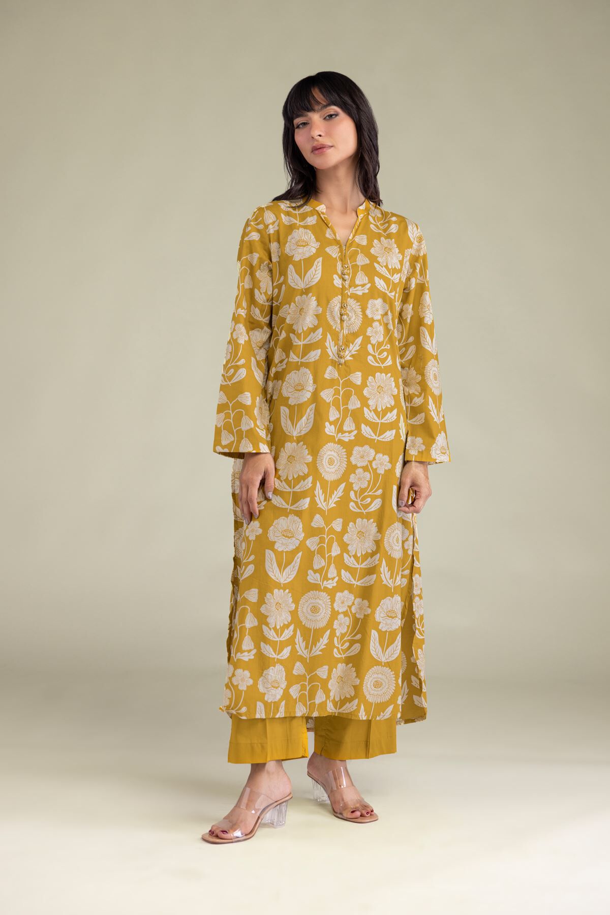 Solid Mustard Pants-1 Solid Mustard Pants - View 1