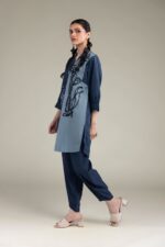 Solid Navy Pants - View 3