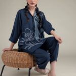 Solid Navy Pants - View 1