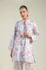 Keyhole Floral Kurta - View 4