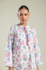 Keyhole Floral Kurta - View 3