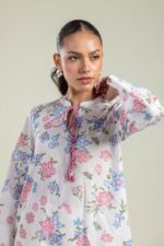 Keyhole Floral Kurta - View 1