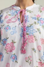 Keyhole Floral Kurta - View 5