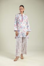 Keyhole Floral Kurta - View 2