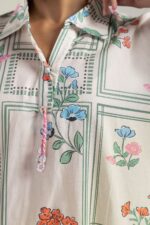 Floral Cambric Kurta - View 4