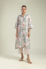 Floral Cambric Kurta - View 1
