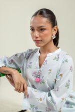 Floral Cambric Kurta - View 4