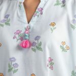 Floral Cambric Kurta - View 1
