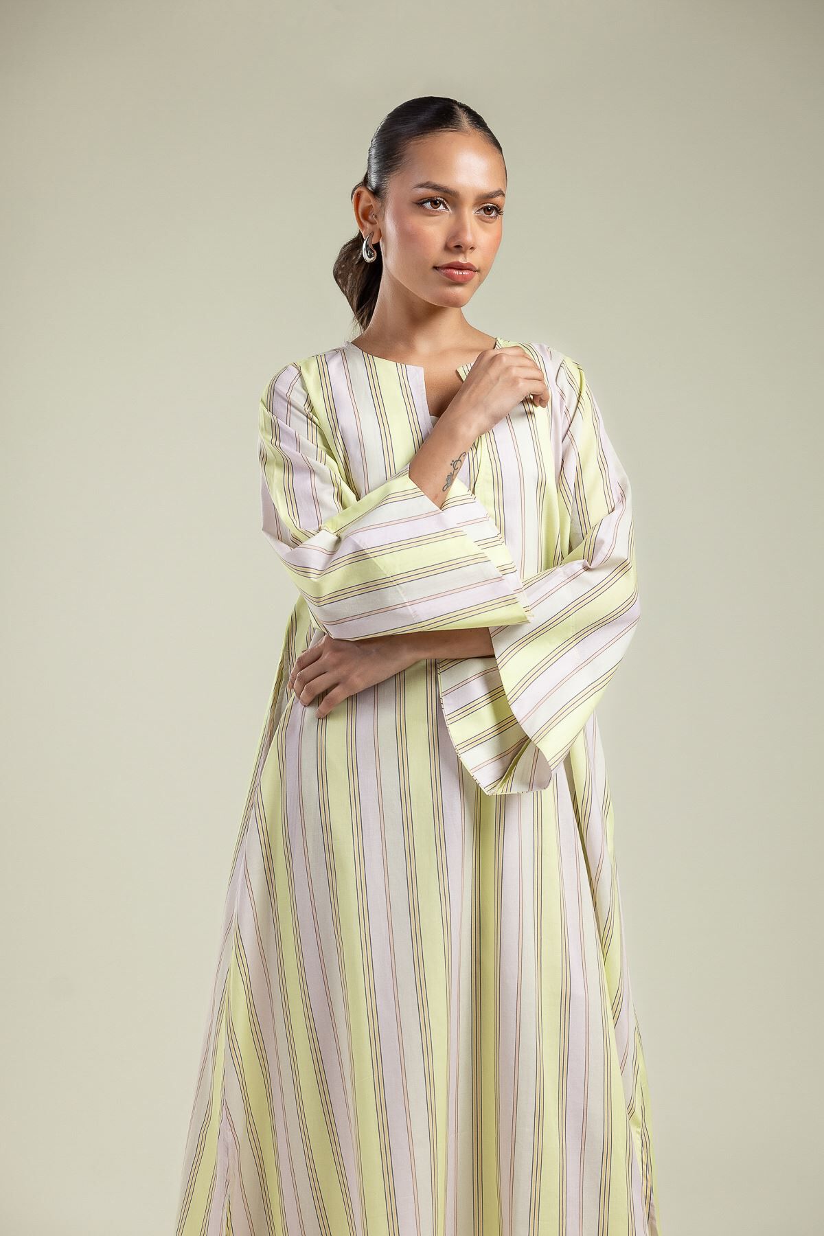 Vertical Striped Kurta-1 Vertical Striped Kurta - View 1