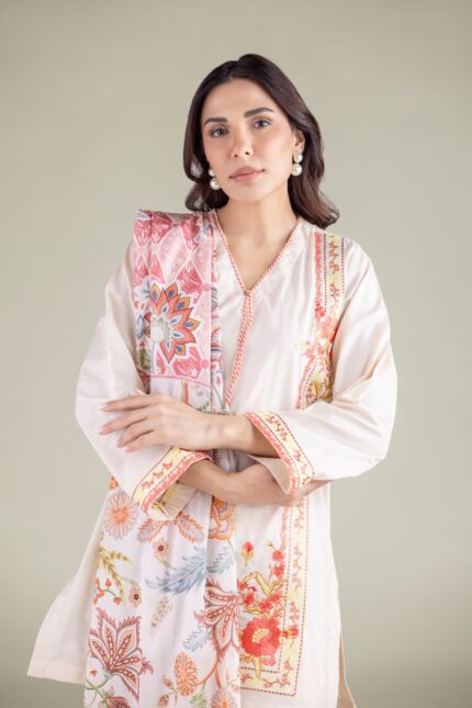 Floral Lawn Dupatta - View 2