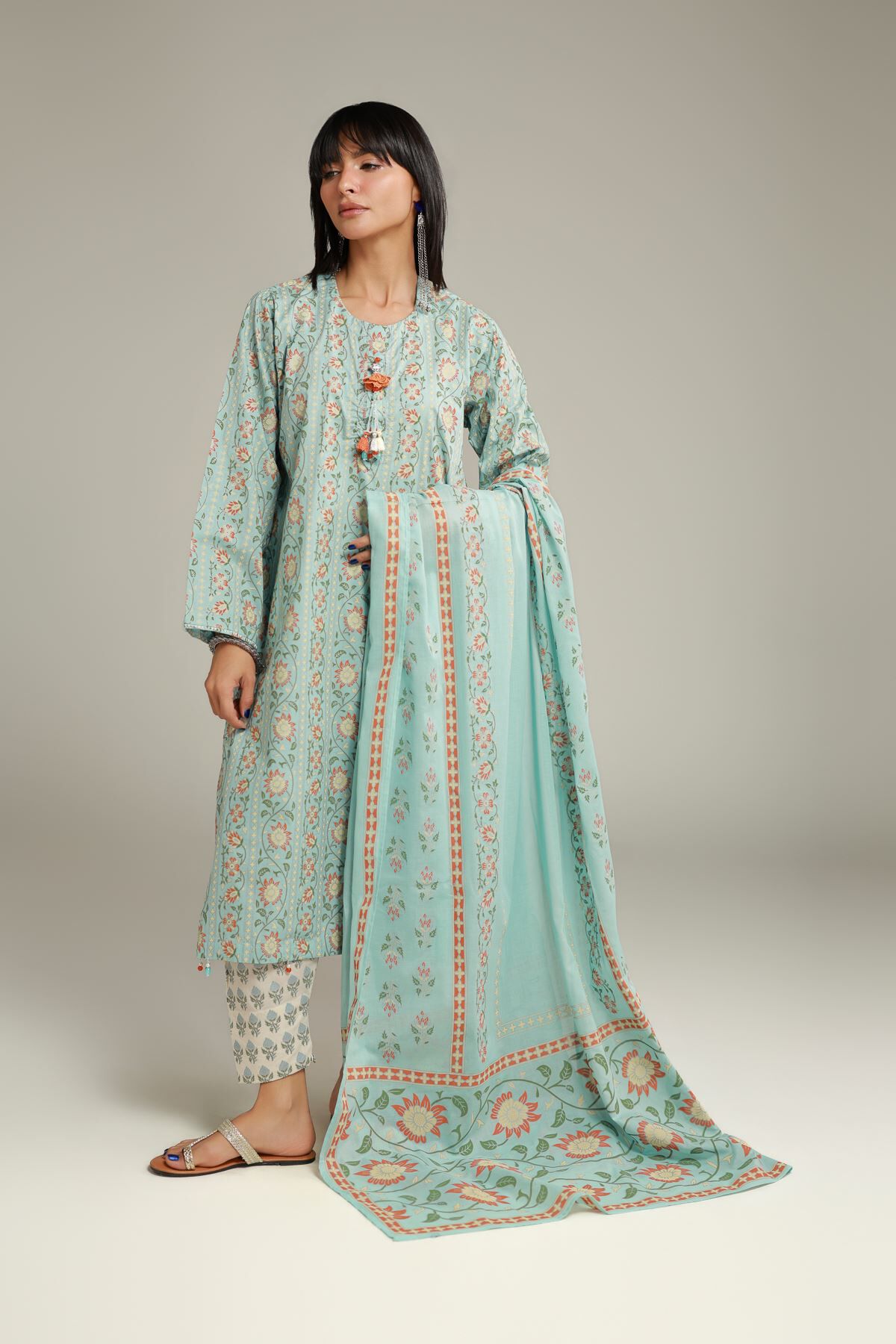 26-02-1e13-03ba_multi_1.jpg Summer Floral Shalwar - View 1