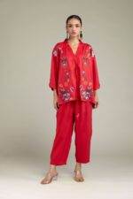 Red Viscose Trousers - V2