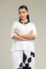 White V-Neck Shirt - V4