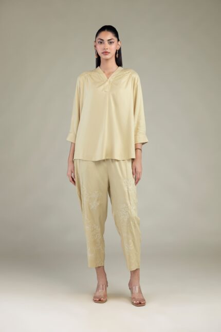 Viscose Beige Trousers - V2