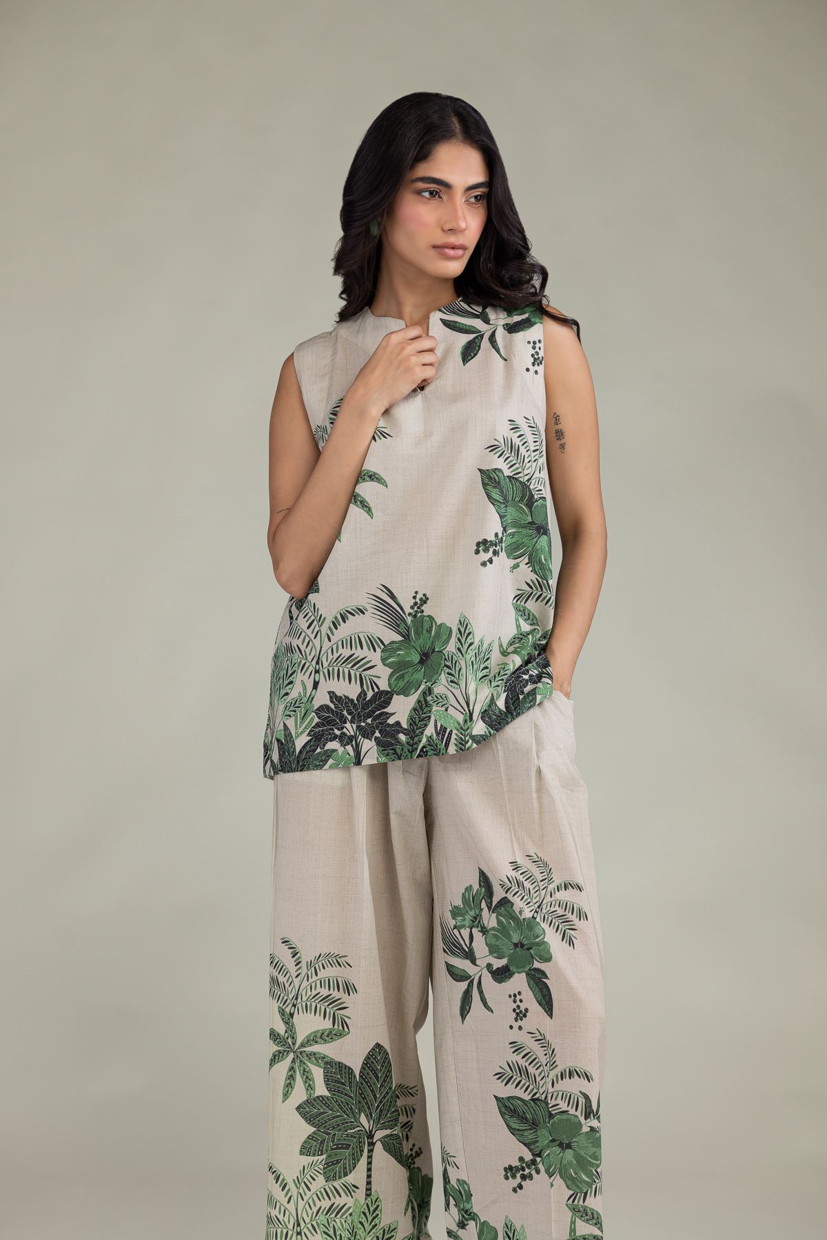 6-26-208-A-B2-VG_MULTI-1 Floral Cambric Tunic - V1