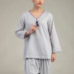 Gray Cotton Kurta - View 1
