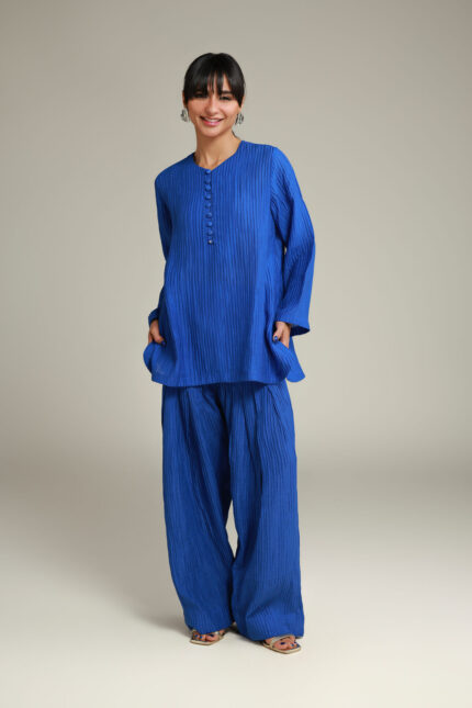 Short Blue Kurta - View 1