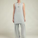 Lawn Sleeveless Kurta - View 1