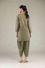 Solid Olive Kurta - View 5