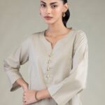 Solid Beige Kurta - View 1