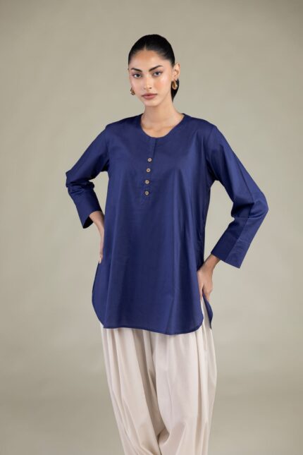 Solid Short Kurta - View 1