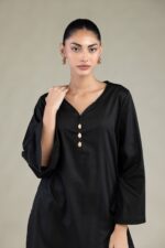 Black Solid Kurta - View 4