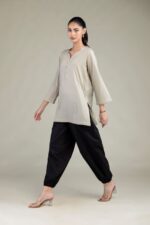 Solid Beige Kurta - View 4