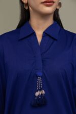 Blue Longline Kurta - View 3