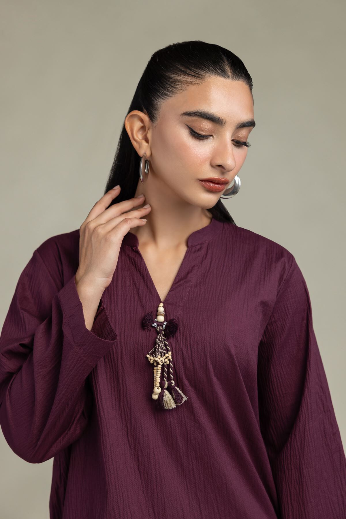 Solid Cotton Kurta-1 Solid Cotton Kurta - View 1