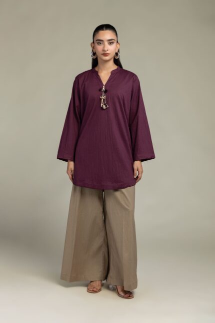 Cotton Solid Pants - View 1