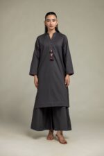 Gray Solid Pants - View 3