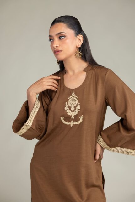 Solid Brown Pants - View 2