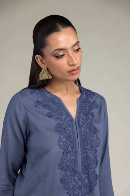 Longline V-Neck Kurta - View 2