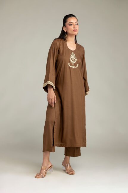 Solid Brown Pants - View 1