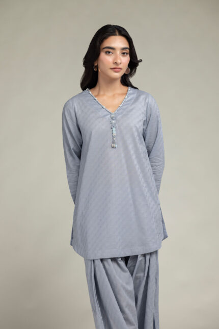 V-Neck Cotton Kurta - View 2