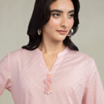 Solid V-Neck Kurta - View 1