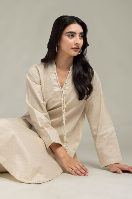 Longline Cotton Kurta - View 1