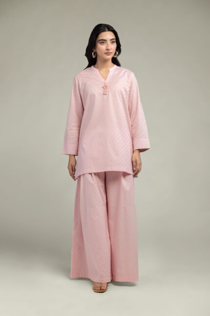 Pink Solid Pants - View 1