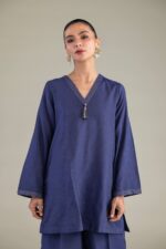 Solid V-Neck Kurta - View 5