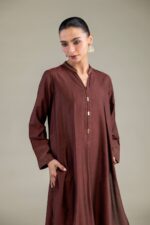 Brown V-Neck Kurta - View 2